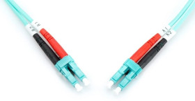 Patch cord światłowodowy LC/LC duplex MM 50/125 OM3 3m LS0H turkusowy DK-2533-03/3