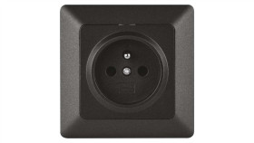 Gniazdo Pojedyncze French Ip20 Antracyt Emos A6001.2