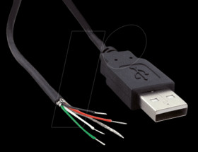10080109 USB 2.0 A connector - free ends, 1.8 m, sw