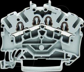 2002-6401 4-wire feed-through terminal, diameter 0.25 - 2.5 mm, grey