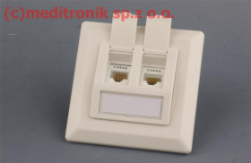 Gniazdo podtynkowe podwójne RJ45 UTP kat.6a montaż LSA