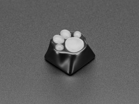 Adafruit Black Aluminum Kitty Paw Keycap with Translucent Silicone Toes