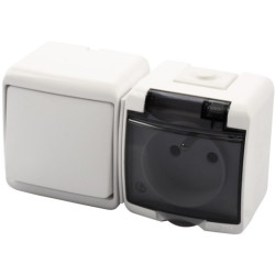 JUNIOR biały Gn.poj+łącz.poj. IP54 WGHH-1d KARLIK