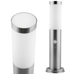 Lampa Ogrodowa Zewnętrzna E27 INOX SŁUPEK 45cm z Czujnikiem Ruchu Lilium Lumiled