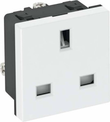 Gniazdo 0 stopni, 1-kierunkowe 250V, 13A, Brit. St. OBO Bettermann, 6120722, biały, (S x W x G) 45 x 45 x 33.2 mm
