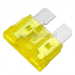 20A bezpiecznik samochodowy UNI ( 19x19 żółty)
