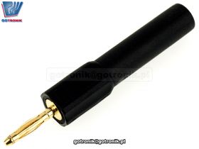 Adapter wtyk banan 2mm na wtyk banan 4mm czarny