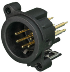 XLR panel plug, 5 pole, gold-plated, plastic, NC5MAV