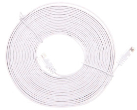 Kabel krosowy płaski patchcord U/UTP kat.5e biały 5m 93361
