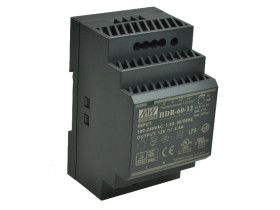 Zasilacz; na szynę DIN; HDR-60-12; 12V DC; 4,5A; 54W; sygnalizacyjna dioda LED; Mean Well