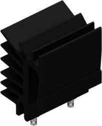 Extruded heatsink, (L x W x H) 25 x 19.4 x 28 mm, 9 K/W, black anodized, 10005790