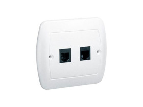 AKORD Gniazdo telefoniczne podwójne RJ11 białe ATF2/11 KONTAKT SIMON