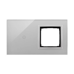 Simon Touch ramki Panel dotykowy S54 Touch, 2 moduły, 1 pole dotykowe + 1 otwór na osprzęt S54, srebrna mgła DSTR210/71