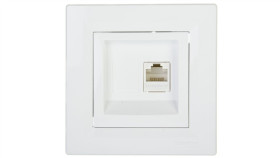 Gniazdo Komputerowe Asfora Pojedyncze Rj45 Kat.6 Białe Z Ramką Eph4700121