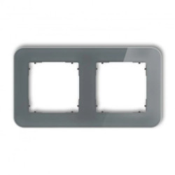 ICON Ramka uniwersalna podwójna zaokrąglona - efekt szkła (ramka: grafitowa spód: grafitowy mat) 28-28-IRSZ-2