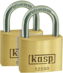 Padlock, double pack, keyed alike, level 7, shackle (H) 29 mm, brass, (B) 50 mm, K12550D2