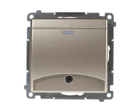 Simon 54 Łącznik hotelowy z podświetleniem złoty mat DWH1.01/44