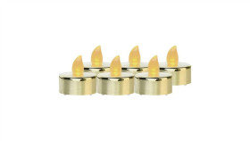 Świeczki Tealight Złote 6X Cr2032, Vintage, Kpl. 6 Szt Dccv13