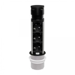 Gniazdo meblowe do zabudowy 3 złącza wtyczkowe 2xUSB A schuko GMZ/S-5 W-72013