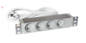 Listwa zasilająca 10" 4 gniazd 230V kabel 2m wtyk SCHUKO