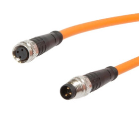 Złącze kablowe M8 żeński 3pin prosty M8 męski 3pin prosty 3x0.25mm² 60V -40-90stC 1,5m IP67 VK150F74