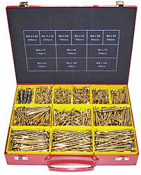 Zestaw śrub/wkrętów typ Wkręt do drewna Countersunk długość 20 → 100mm Pozisquare l. elementów: 1570