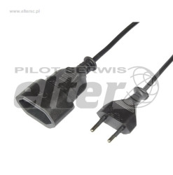 Przedł. sieciowy 3,0m płaski 2,5A wt/gn czarny