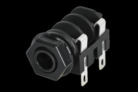 6.35 mm jack panel socket, 2 pole (mono), solder connection, PA, NMJ2HF-S