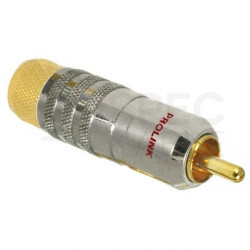 PROLINK Premium TRC-017 Wtyk RCA Cinch na kabel do 6,3mm pozłacany czerwony