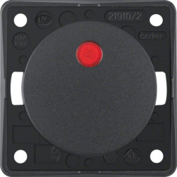 Integro Flow/Pure Łącznik klawiszowy kontrolny z czerwoną soczewką, 2-biegunowy antracyt mat 937522505