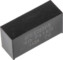 Przetwornica DC-DC, 2W, Uwe 21,6 → 26,4 V DC, Uwy ±15V dc, Iwy ±66mA, Recom