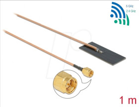 12610 WLAN SMA plug 0.5 - 1.2 dBi RG-178 1 m PCB internal self adhesiv