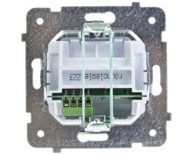 KARO Gniazdo telefoniczne podwójne RJ11 równoległe srebrny perłowy GPT-2SR/m/43