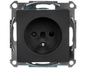 Merten System M Gniazdo pojedyncze z/u 16A IP20 z przesłonami antracyt MTN2500-0414