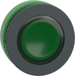 Pushbutton, for universal LED, illuminable, waistband round, green, front ring dark gray, mounting Ø 30.5 mm, ZB5FW333