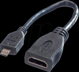 11995584 HDMI-A Buchse &gt; HDMI Micro-D Stecker, mit Ethernet, 0,15 m