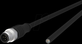 142MGA10010 Sensor cables, M12, 5-pin, plug &gt; open end, 1 m