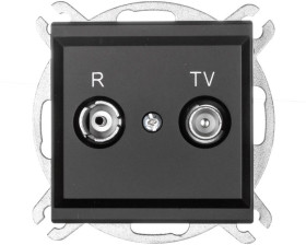 SONATA Gniazdo antenowe RTV zakończeniowe 10dB czarny metalik GPA-10RPZ/m/33