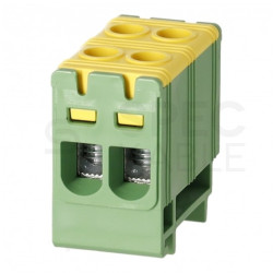 Złączka szynowa 2-torowa Al/Cu 1,5-16mm2 na TH35 żółto-zielony FJ-E16/2/D HEDO