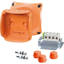 Puszka elektroinstalacyjna ścienna Poliwęglan 77 x 130 x 130mm Pomarańczowy IP66 HENSEL