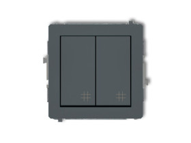 DECO Wyłącznik krzyżowy podwójny grafitowy mat 28DWP-66 KARLIK
