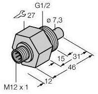 Turck 6870311 Czujnik zanurzeniowy FCS-G1/2TN-NA-H1141, 1 szt.