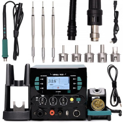 Stacja lutownicza Yihua 983D mocna 1300W 3w1: grotowa, hot air, zasilacz