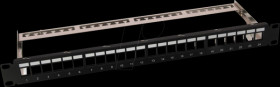 95743 19" patch panel for 24x Keystone modules, black