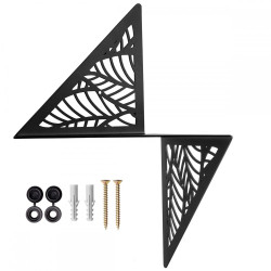 Półka narożna ścienna czarna loft lewa ażurowa