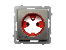 SONATA Gniazdo pojedyncze z uziemieniem DATA z kluczem uprawniającym stal inox GP-1RMZK/m/37 OSPEL