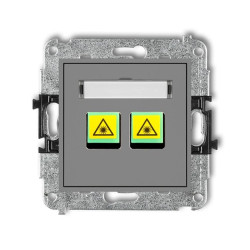 MINI Mechanizm gniazda światłowodowego/optycznego podwójnego szary mat 27MGOP-2