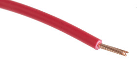 Przewód montażowy 0,75 mm2 Czerwony RS PRO Poliolefina usieciowana EI5 18 AWG 500 V dł. 100m 22/1.0 mm +90°C Euroclass