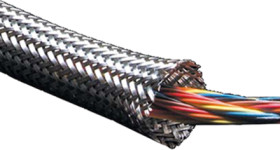Metal braided sleeve, inner Ø 10 mm, range 7.5-22 mm, silver, -65 to 260 °C, HBT99-10.0-3/0-F