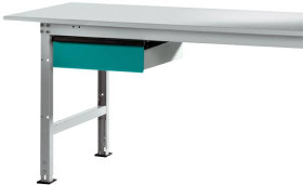 Manuflex AS0006.5021 Pojedyncza półka w kolorze niebieskim RAL 5021, z zamkiem, do głębokości stołu 800 mm, szer. X gł.
